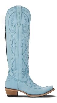 Tuhoomall Western Knee-High Cowboy Boots With Chunky Heel, Stylish Suede , Chic Patchwork Design For Comfort In Casual Outfits