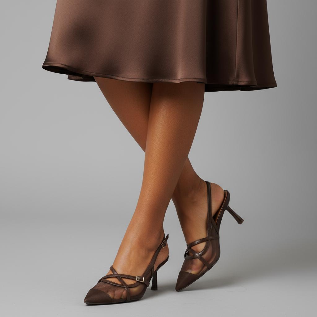 Tuhoomall Comfortable High Heel Pumps with Pointed Toe and Cat Heel, Stylish Mesh Design for Fashionable Everyday Wear Tuhoomall