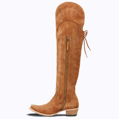 Tuhoomall Western Style Knee High Boots for Women with Floral Embroidery, Adjustable Buckle, and Rubber Sole for Casual Spring, Fall, and Winter Wear