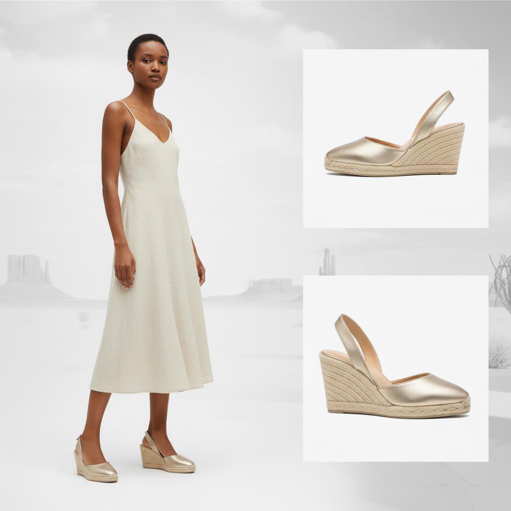 Tuhoomall Ethnic Style Wedge Sandals for Women, Casual Fashion Retro, Round Toe, Slip-On, Braided Pattern, 3.74 Inch Heel Height Tuhoomall
