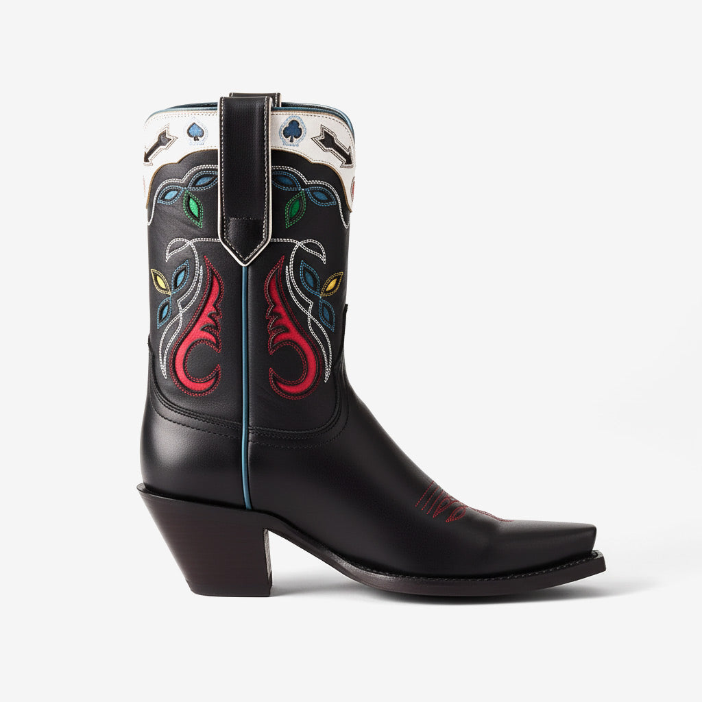 Tuhoomall Crocodile Pattern Chunky Heel Ankle Boots for Stylish Casual Wear