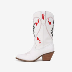 Tuhoomall Western Style Women's Cowboy Boots, Embroidered Ankle Booties for Travel, Outdoor Fashion, Parties, and Casual Wear