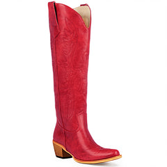 Womens Cowgirl Boots Fashion Over the Knee Boots With Classic Embroidery