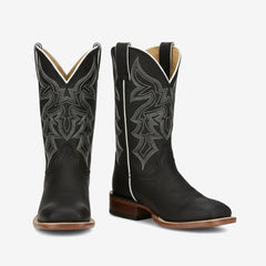 Tuhoomall Western Cowboy Boots for Women, Floral Embroidery, Stylish Casual Mid-Calf, Comfortable Chunky Heel, All-Season Wear