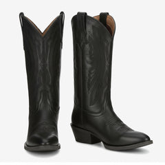 Tuhoomall Western Floral Embroidered Mid-Calf Cowboy Boots, Pointed Toe Chunky Heel for Casual All-Season Fashion