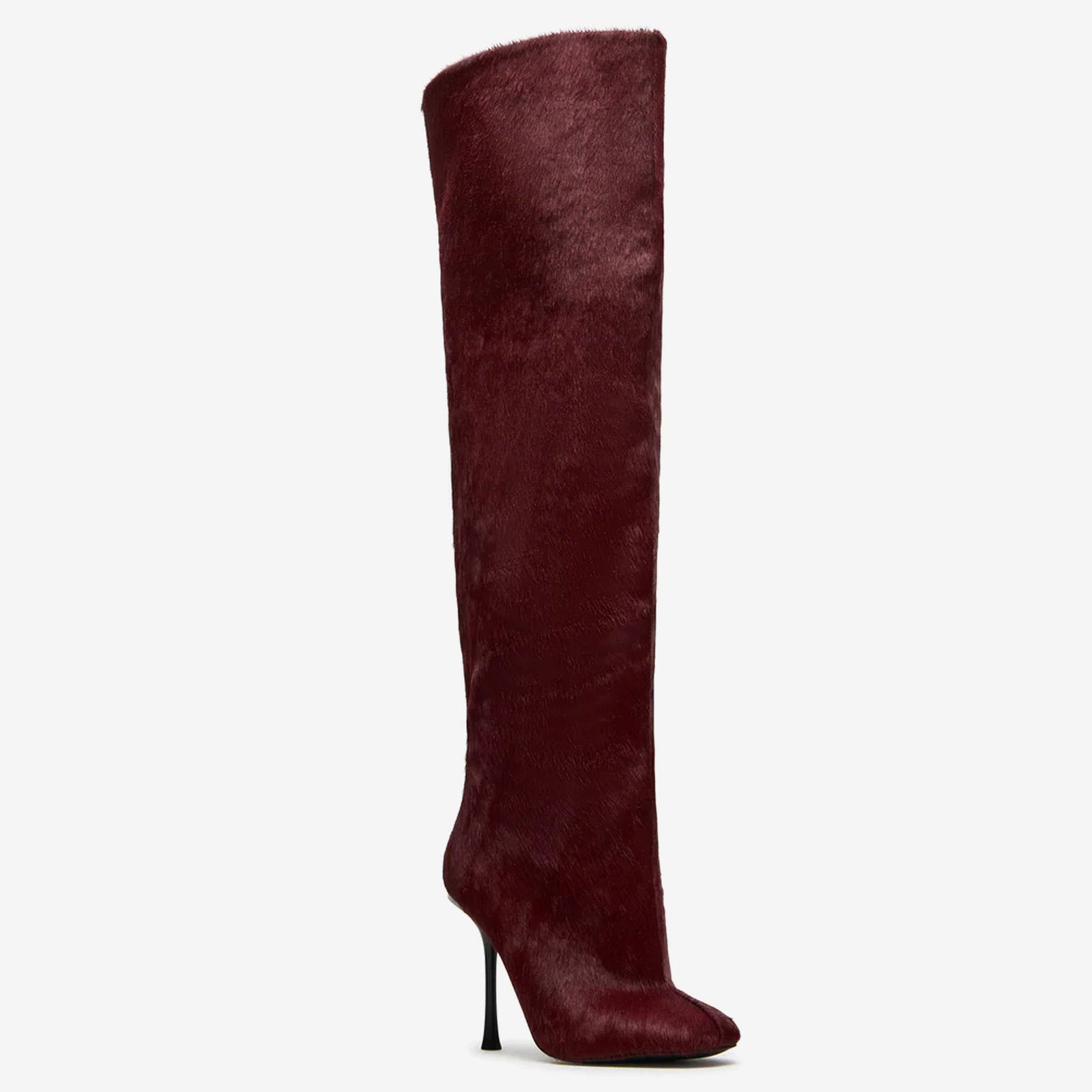Tuhoomall Over-The-Knee High Heels Boots for Party, Runway Performance, Vegan-Friendly with Striped and Zebra Patterns