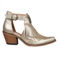 Tuhoomall Western Ankle Boots for Women with Chunky Heel, Snip-Toe, Fringe Design, Outdoor and Dance Ready, Faux Suede