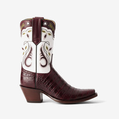 Tuhoomall Crocodile Pattern Chunky Heel Ankle Boots for Stylish Casual Wear