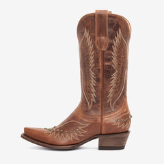 Tuhoomall Western Cowboy Boots for Women - Vintage Casual Style with Embroidery and Studs - Easy Slip-On Design for All Seasons