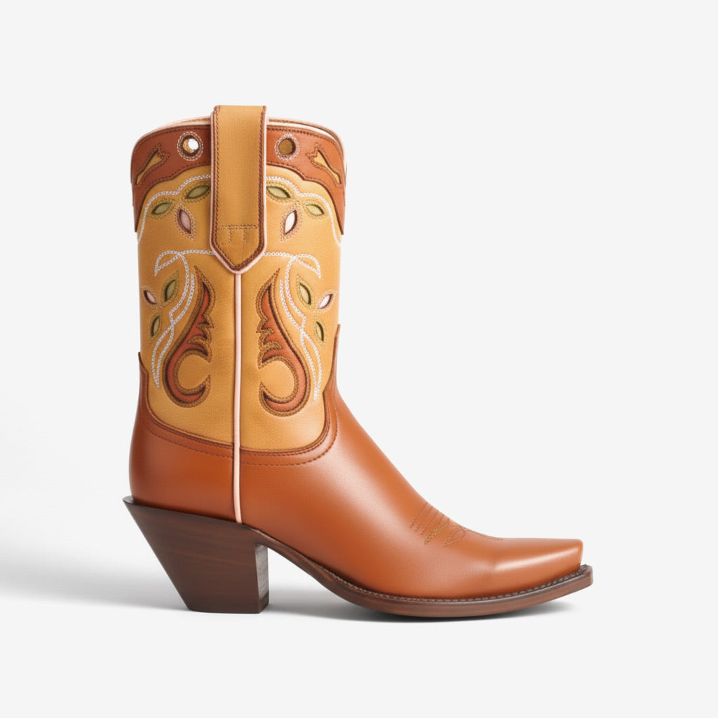 Tuhoomall Crocodile Pattern Chunky Heel Ankle Boots for Stylish Casual Wear