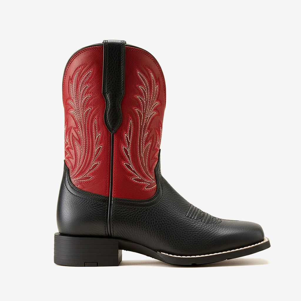 Tuhoomall Comfortable Western Cowboy Boots, Stylish Casual Mid-Calf Booties, Embroidered Design for Work and Everyday Wear