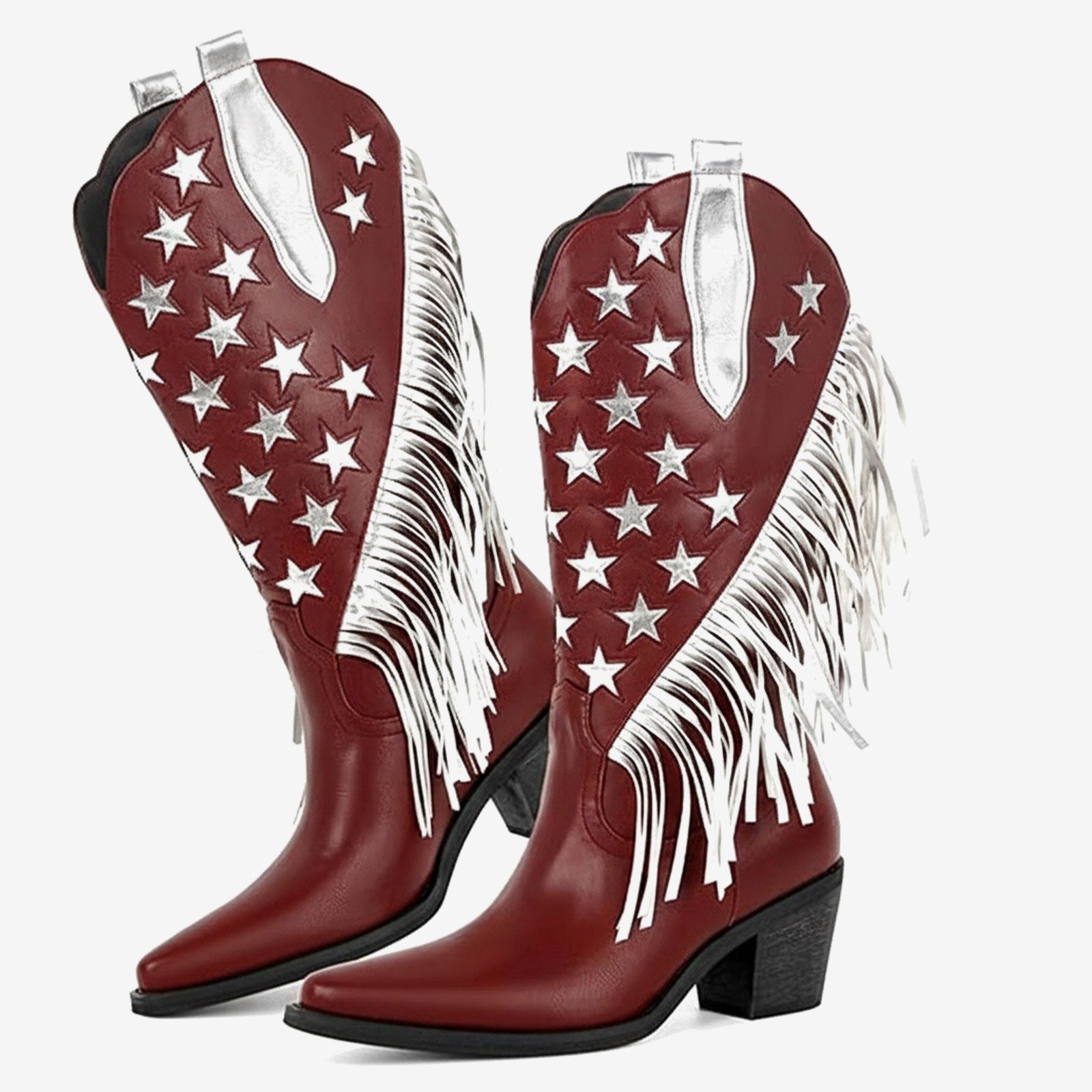 Tuhoomall Western Style Fringe Ankle Boots for Women, Comfortable Low Heel Party Footwear, All-Season Fashion for Performances and Dance Events