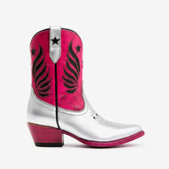 Tuhoomall Western Party Ankle Boots for Women, Vintage Star Print Chunky Heel Short Boots, Casual Fashion Design with Embroidery for All Seasons