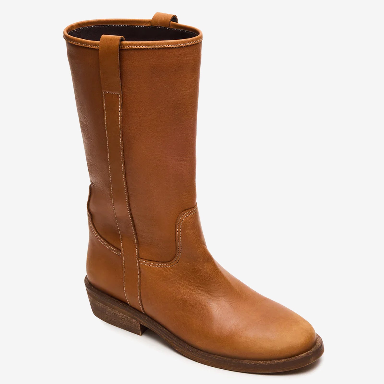 Tuhoomall Fashion Casual Boots for Women - Low Chunky Heel, Round Toe, Slip-On, Solid Color - Versatile for All Seasons