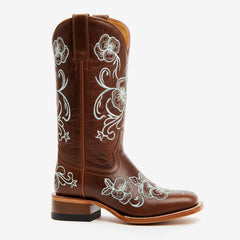 Tuhoomall Western Style Vintage Embroidered Cowboy Boots for Women, Casual Ankle Length, Chunky Heel, Slip-On Design, Perfect for Spring, Autumn, and Winter