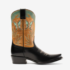 Tuhoomall Western Ankle Boots for Women, Comfortable High-Top Slip-On Booties with Floral Embroidery for Parties and Outdoor Wear