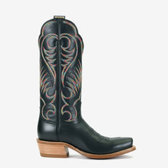 Tuhoomall Trendy Western Mid-Calf Boots for Women | Comfortable Floral Embroidered Design | Stylish Casual Footwear for Fashion and Travel