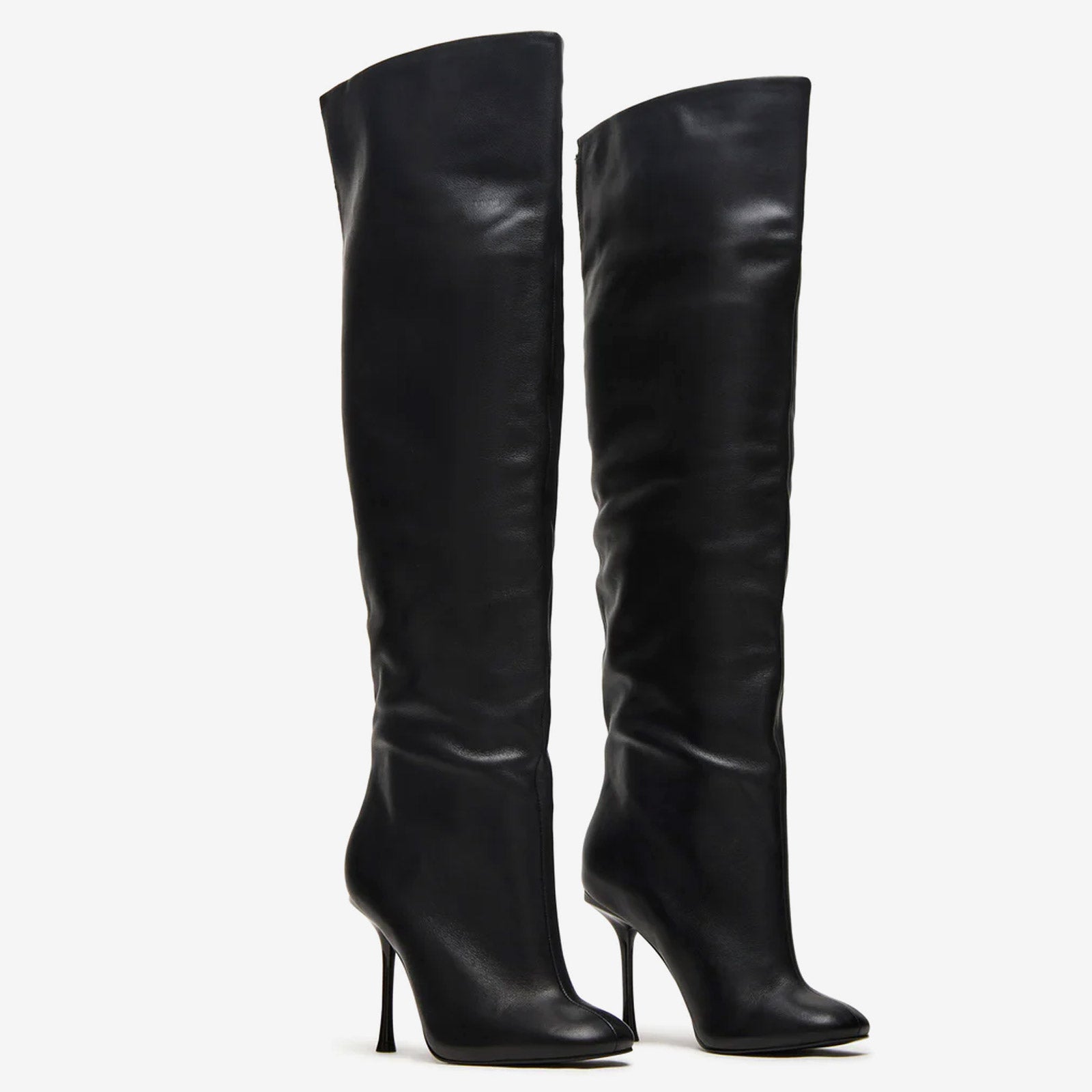 Tuhoomall Over-The-Knee High Heels Boots for Party, Runway Performance, Vegan-Friendly with Striped and Zebra Patterns