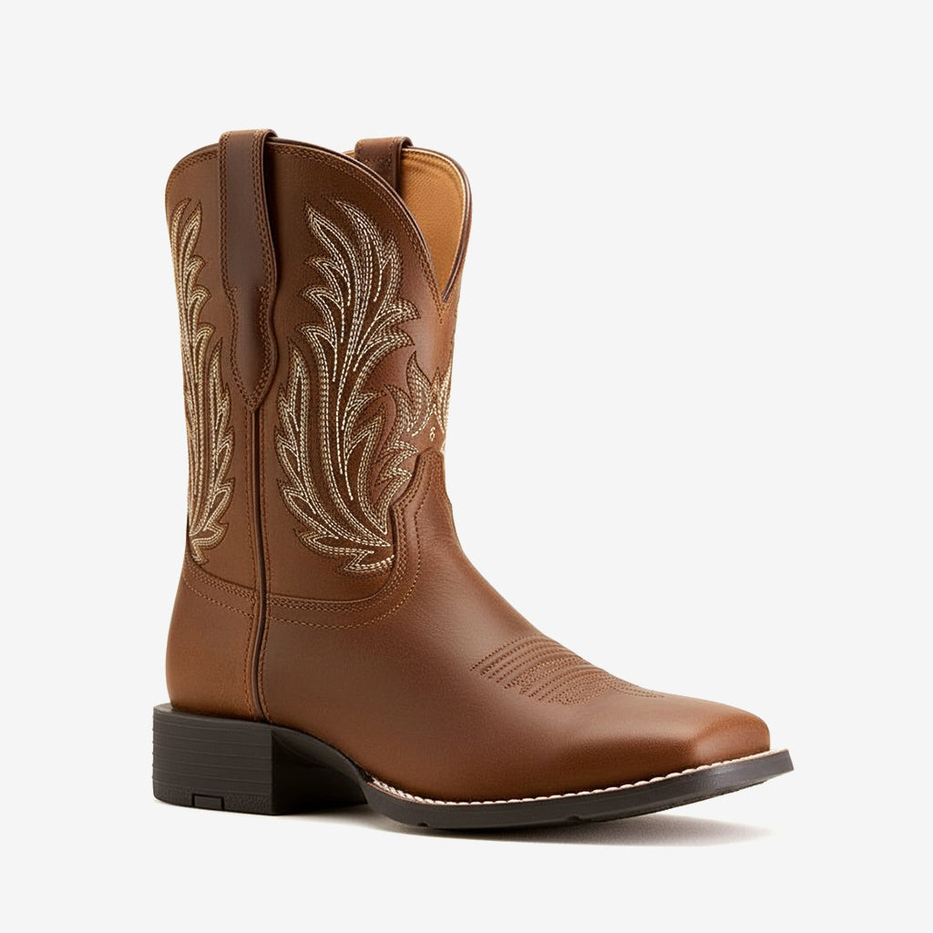 Tuhoomall Comfortable Western Cowboy Boots, Stylish Casual Mid-Calf Booties, Embroidered Design for Work and Everyday Wear