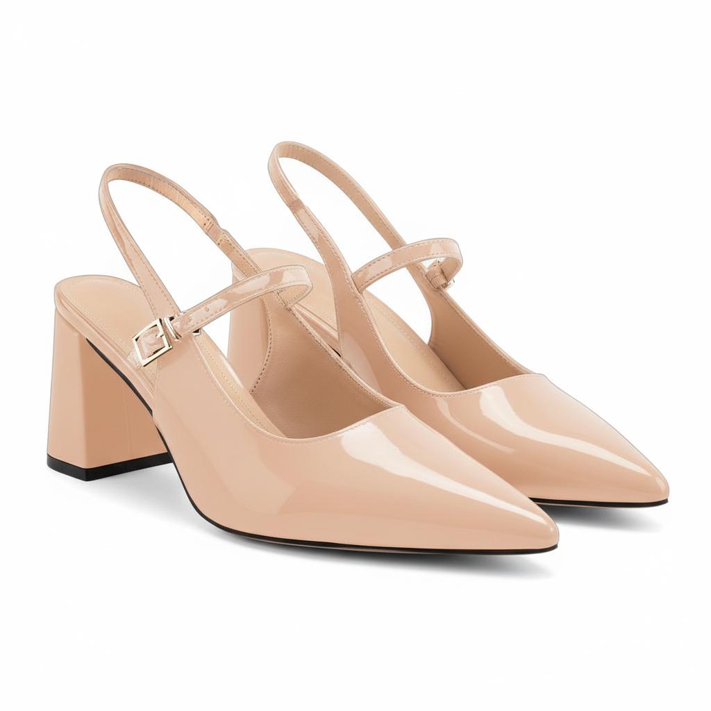 Tuhoomall Fashion Mid-Heel Sandals for Women, Elegant Office Daily Wear, Adjustable Strap, Tapered Toe Design, Comfortable Rubber Sole Tuhoomall