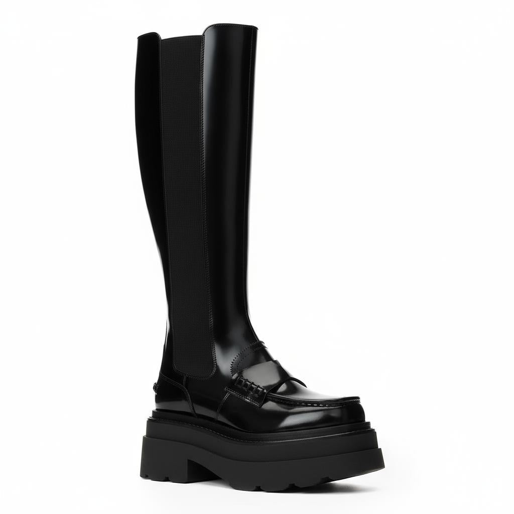 Tuhoomall Comfortable Chunky Heeled Ankle Boots With Elastic Sides For Casual, Work, Party And Everyday Wear