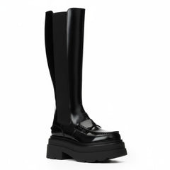 Tuhoomall Comfortable Chunky Heeled Ankle Boots With Elastic Sides For Casual, Work, Party And Everyday Wear