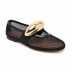 Tuhoomall Ballet Flats For Women, Casual Stylish Design, Perfect For Parties And Performances, Metal Buckle & Leather Lining, Comfortable Rubber Sole
