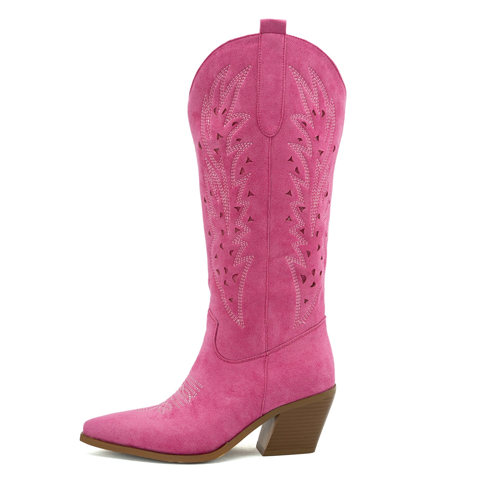 Tuhoomall Western Knee-High Boots For Women With Embroidery And Zipper, Chunky Heel For Travel, Outdoor, Fashion Casual, Party And Dance