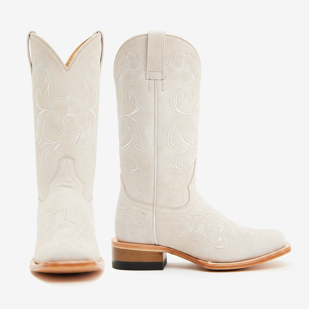 Tuhoomall Western Style Vintage Embroidered Cowboy Boots for Women, Casual Ankle Length, Chunky Heel, Slip-On Design, Perfect for Spring, Autumn, and Winter