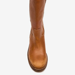 Tuhoomall Fashion Casual Boots for Women - Low Chunky Heel, Round Toe, Slip-On, Solid Color - Versatile for All Seasons