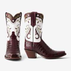 Tuhoomall Crocodile Pattern Chunky Heel Ankle Boots for Stylish Casual Wear