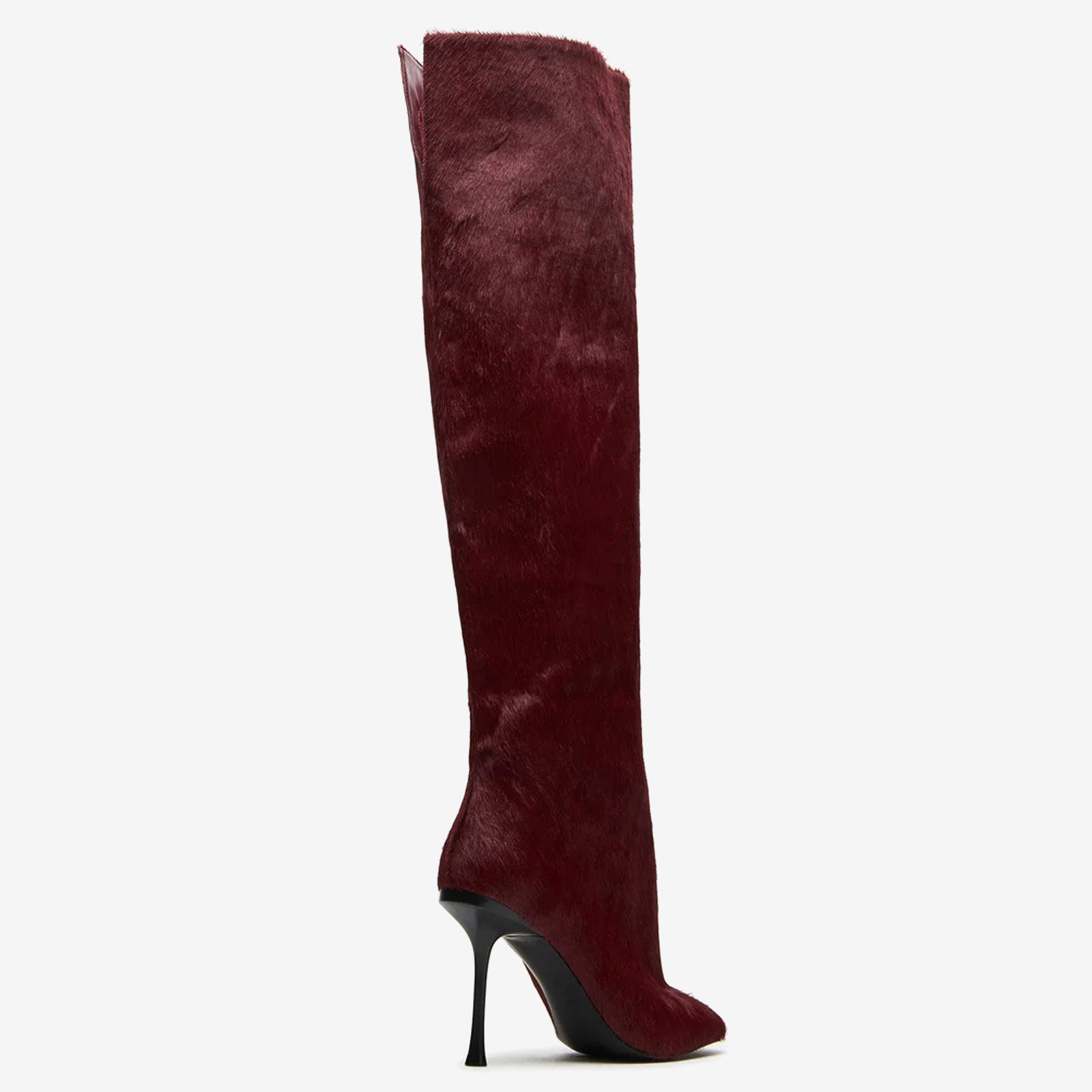 Tuhoomall Over-The-Knee High Heels Boots for Party, Runway Performance, Vegan-Friendly with Striped and Zebra Patterns