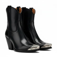 Tuhoomall Casual Almond Toe Chunky Heel Ankle Boots with Zipper for Everyday Office and Street Style