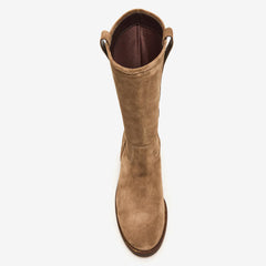 Tuhoomall Fashion Casual Boots for Women - Low Chunky Heel, Round Toe, Slip-On, Solid Color - Versatile for All Seasons