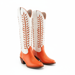 Tuhoomall Western Mid Calf Boots for Women, Embroidered Vegan Leather, Casual Chunky Heel, Spring Autumn Winter Fashion