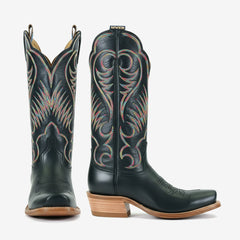 Tuhoomall Trendy Western Mid-Calf Boots for Women | Comfortable Floral Embroidered Design | Stylish Casual Footwear for Fashion and Travel