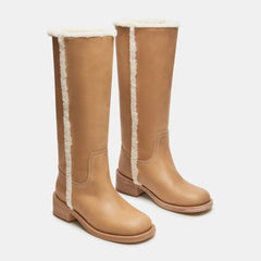 Tuhoomall Women's Boots, Comfortable Slip-On, Round Toe, Casual & Formal Wear, Versatile Fashion Footwear for Spring, Autumn & Winter