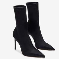 Tuhoomall Fashion Women's Ankle Boots, Stylish Pointed Toe Design, Chic High Stiletto Heels, All-Season Comfort, Easy Slip-On Closure