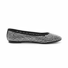 Tuhoomall Comfortable Slip-On Flats for Women - Suede and Denim Upper with Rhinestone Details - Perfect for Fashion Casual, Work, and Parties - Spring/Summer Wear