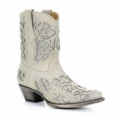 Tuhoomall Colorful Plaid Short Ankle Boots for Women, Chunky 5cm Heel, Slip-On Design, Stylish Sparkling Embellishments, All-Season Comfort