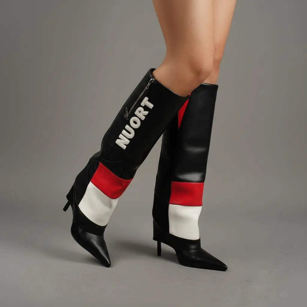 Tuhoomall Over-The-Knee Fashion Boots for Women, High Heels with Chain Detail, Stylish Casual Performance Footwear Tuhoomall