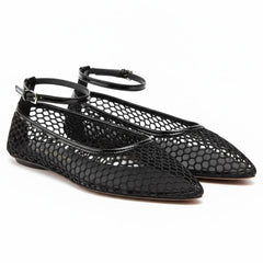 Tuhoomall Woven Flat Sandals for Women - Stylish Pointed Toe Design with Adjustable Buckle for Parties and Performances