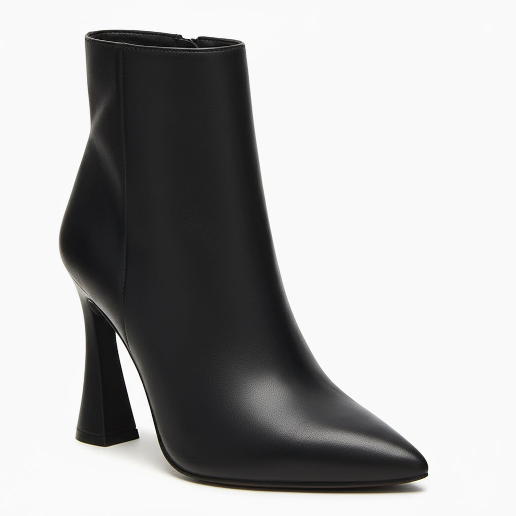 Tuhoomall Stylish Women's Ankle Boots, Pointed Toe, Chunky Heel, Zipper Closure, All-Season Versatile Footwear