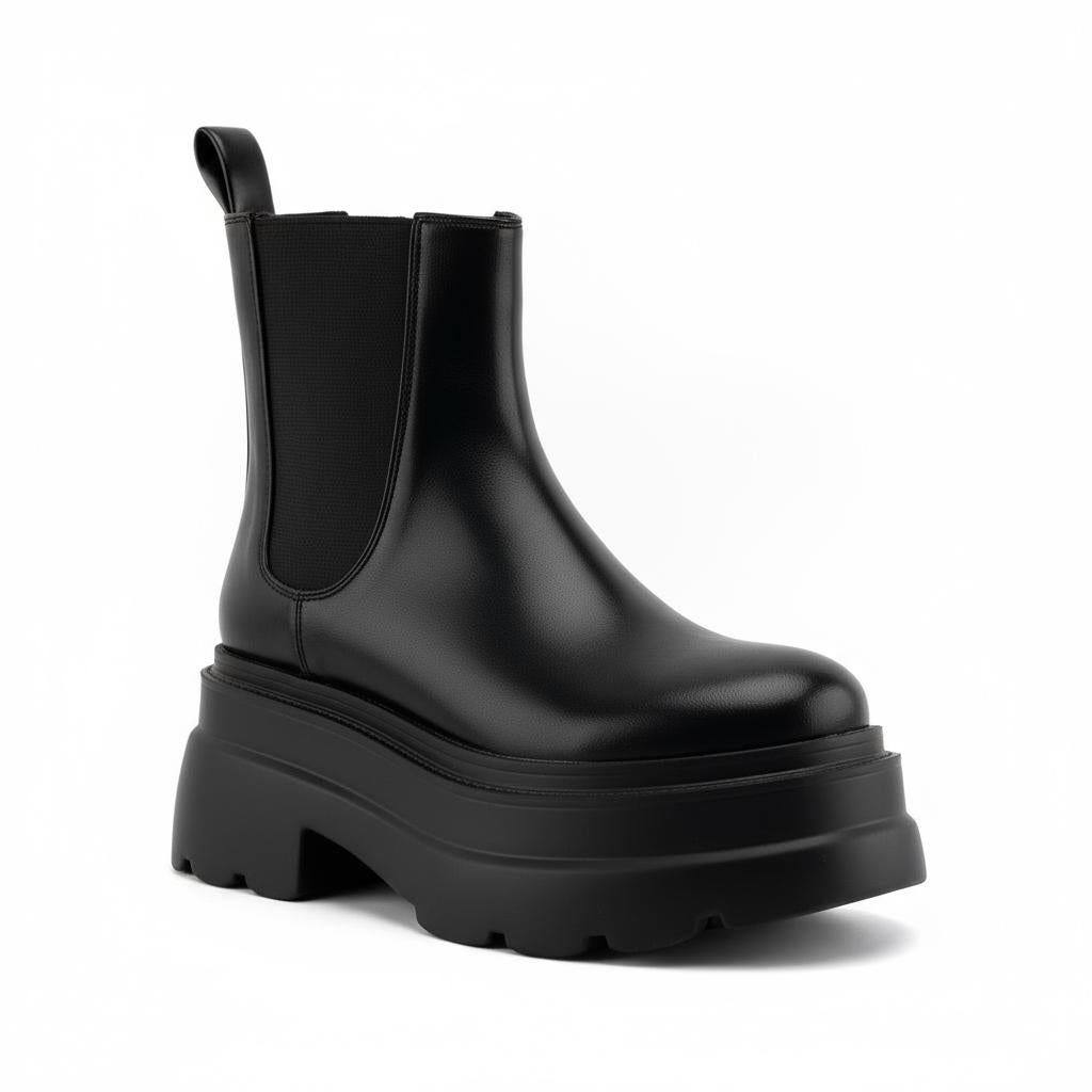 Tuhoomall Fashion Casual Waterproof Ankle Boots with Thick Sole, Round Toe, Easy Slip-On Design for Daily Office Wear