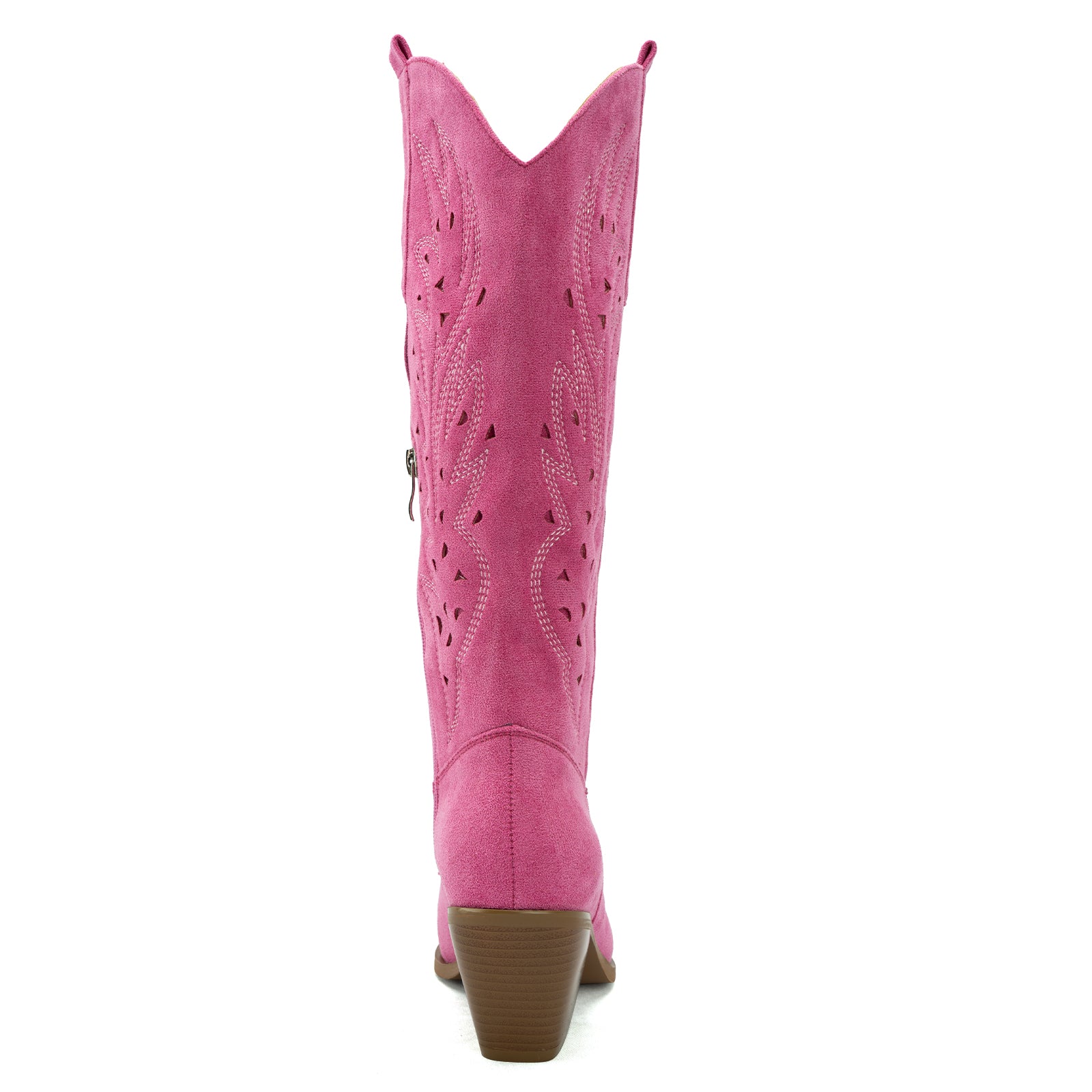 Tuhoomall Western Knee-High Boots For Women With Embroidery And Zipper, Chunky Heel For Travel, Outdoor, Fashion Casual, Party And Dance