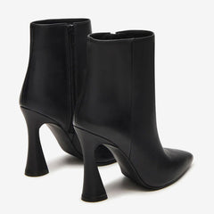 Tuhoomall Stylish Women's Ankle Boots, Pointed Toe, Chunky Heel, Zipper Closure, All-Season Versatile Footwear