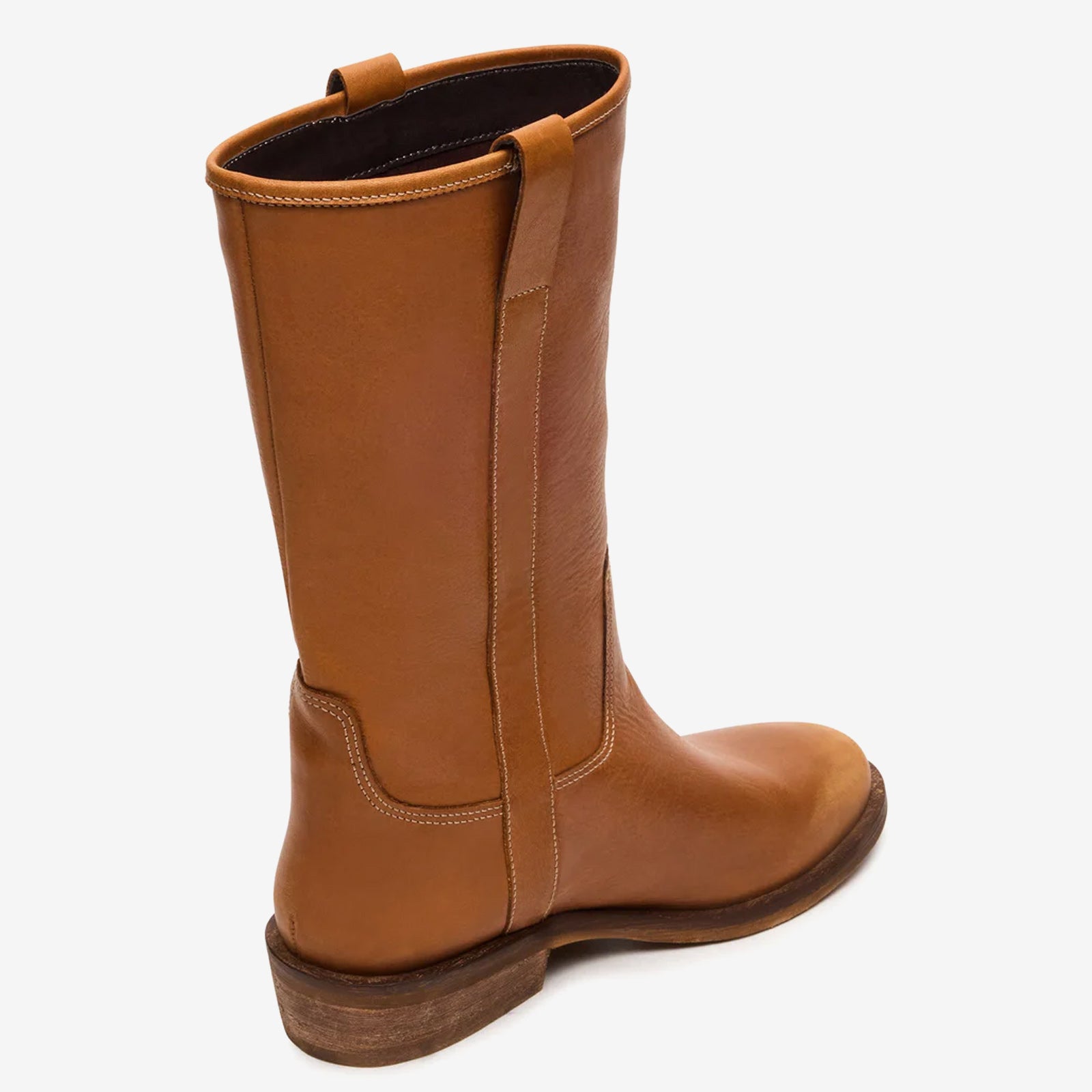 Tuhoomall Fashion Casual Boots for Women - Low Chunky Heel, Round Toe, Slip-On, Solid Color - Versatile for All Seasons