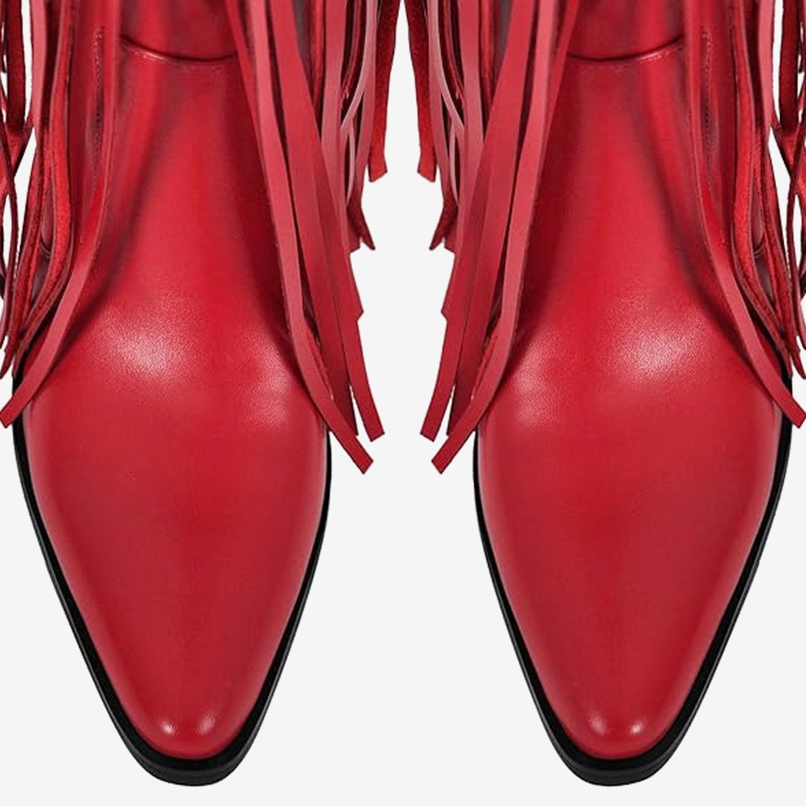 Tuhoomall Over-The-Knee High Heel Boots With Fringes And Studs For Party And Fashion Events
