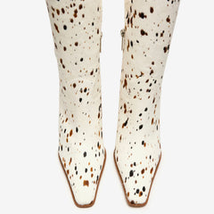 Tuhoomall Fashion Knee-High Boots for Women, Stylish Casual Wear with Chunky Heels and Zipper Detail, Versatile for Work and Everyday Use