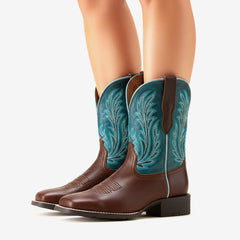 Tuhoomall Comfortable Western Cowboy Boots, Stylish Casual Mid-Calf Booties, Embroidered Design for Work and Everyday Wear